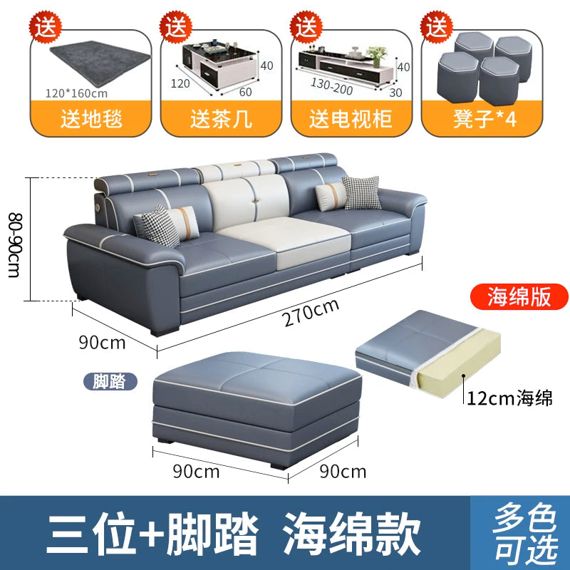 Italian Comfortable Sofas Adults Floor Designer Modern Sofa Living Room Leather Articulos Para El Hogar Home Accessories