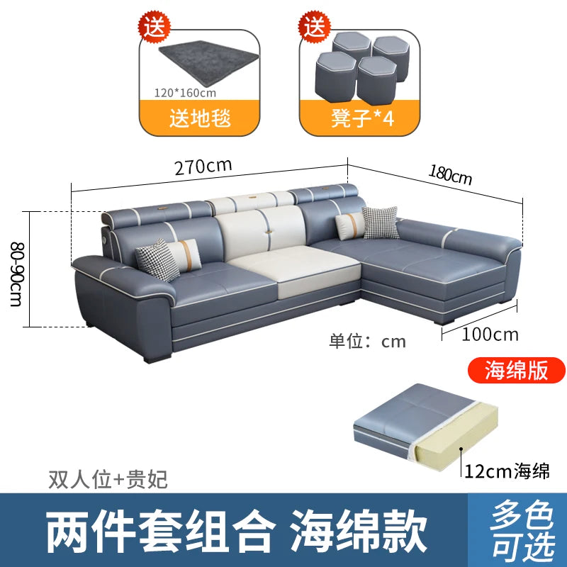 Italian Comfortable Sofas Adults Floor Designer Modern Sofa Living Room Leather Articulos Para El Hogar Home Accessories