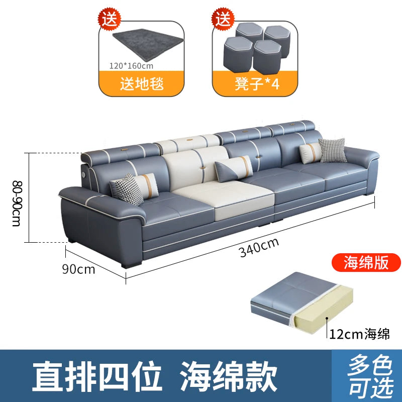 Italian Comfortable Sofas Adults Floor Designer Modern Sofa Living Room Leather Articulos Para El Hogar Home Accessories