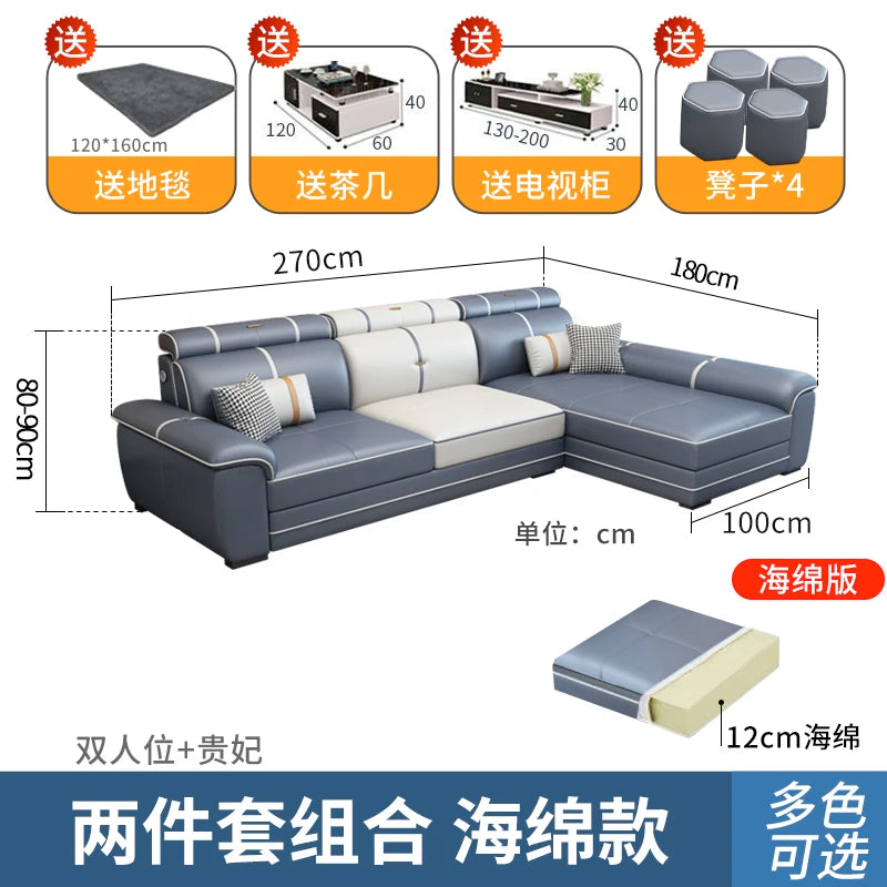 Italian Comfortable Sofas Adults Floor Designer Modern Sofa Living Room Leather Articulos Para El Hogar Home Accessories