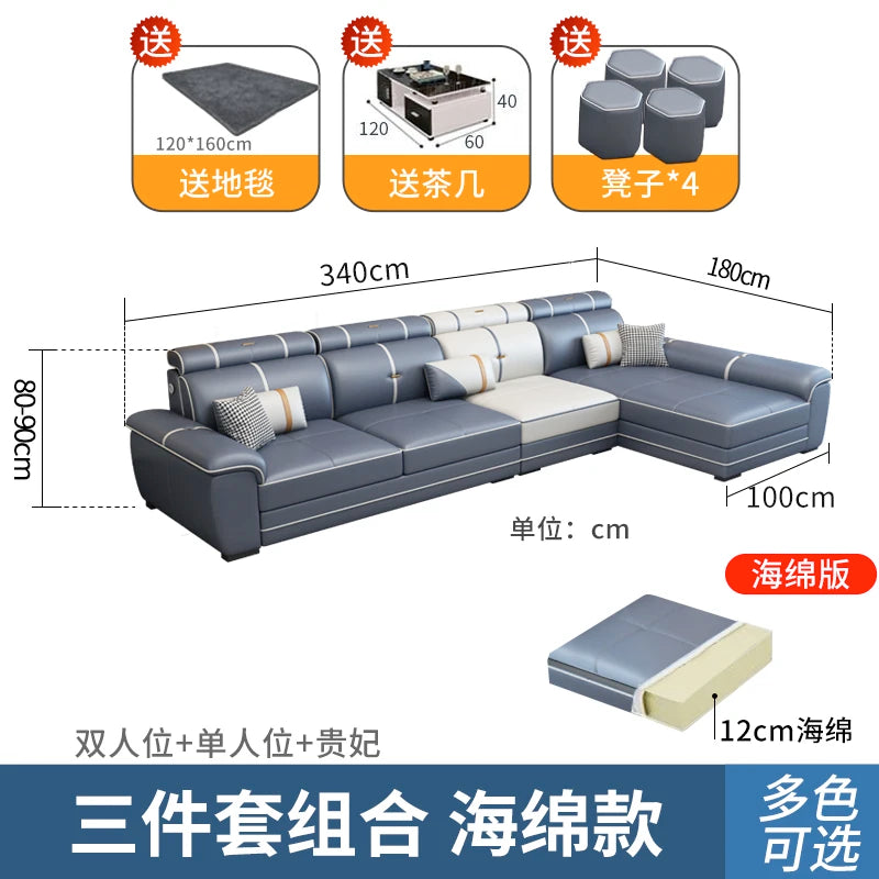 Italian Comfortable Sofas Adults Floor Designer Modern Sofa Living Room Leather Articulos Para El Hogar Home Accessories
