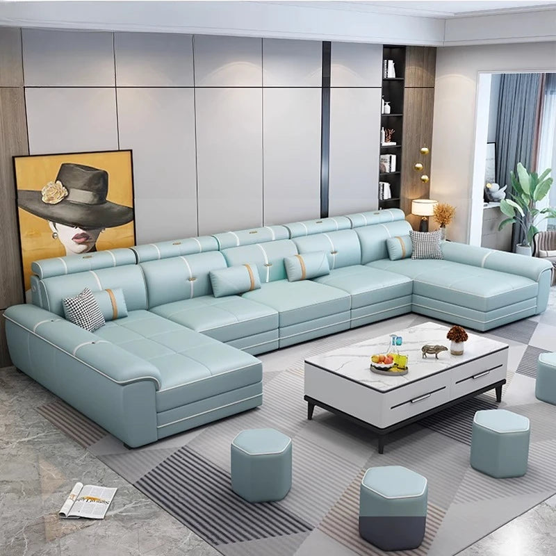 Italian Comfortable Sofas Adults Floor Designer Modern Sofa Living Room Leather Articulos Para El Hogar Home Accessories