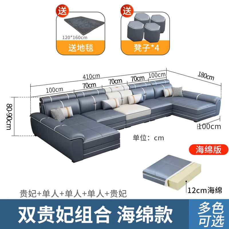Italian Comfortable Sofas Adults Floor Designer Modern Sofa Living Room Leather Articulos Para El Hogar Home Accessories