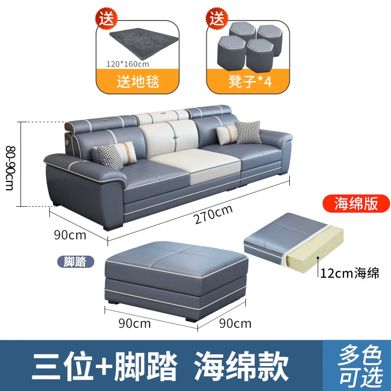 Italian Comfortable Sofas Adults Floor Designer Modern Sofa Living Room Leather Articulos Para El Hogar Home Accessories