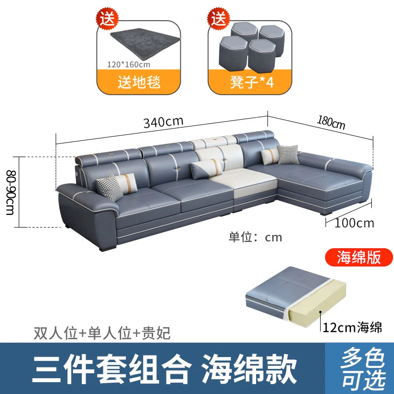 Italian Comfortable Sofas Adults Floor Designer Modern Sofa Living Room Leather Articulos Para El Hogar Home Accessories