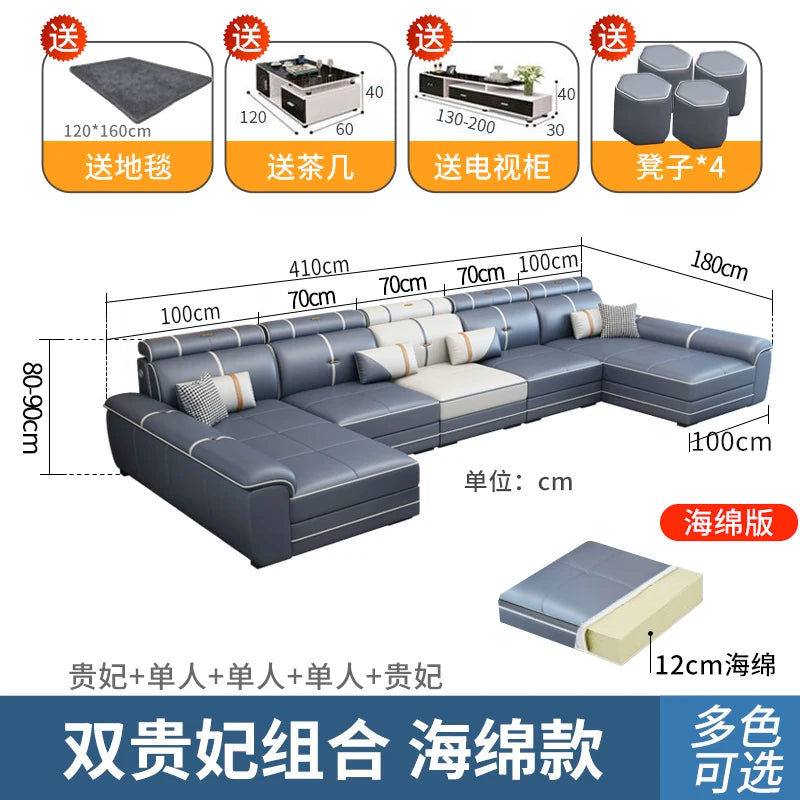 Italian Comfortable Sofas Adults Floor Designer Modern Sofa Living Room Leather Articulos Para El Hogar Home Accessories