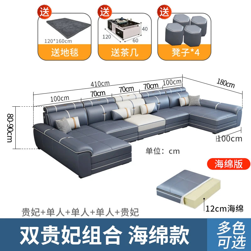 Italian Comfortable Sofas Adults Floor Designer Modern Sofa Living Room Leather Articulos Para El Hogar Home Accessories