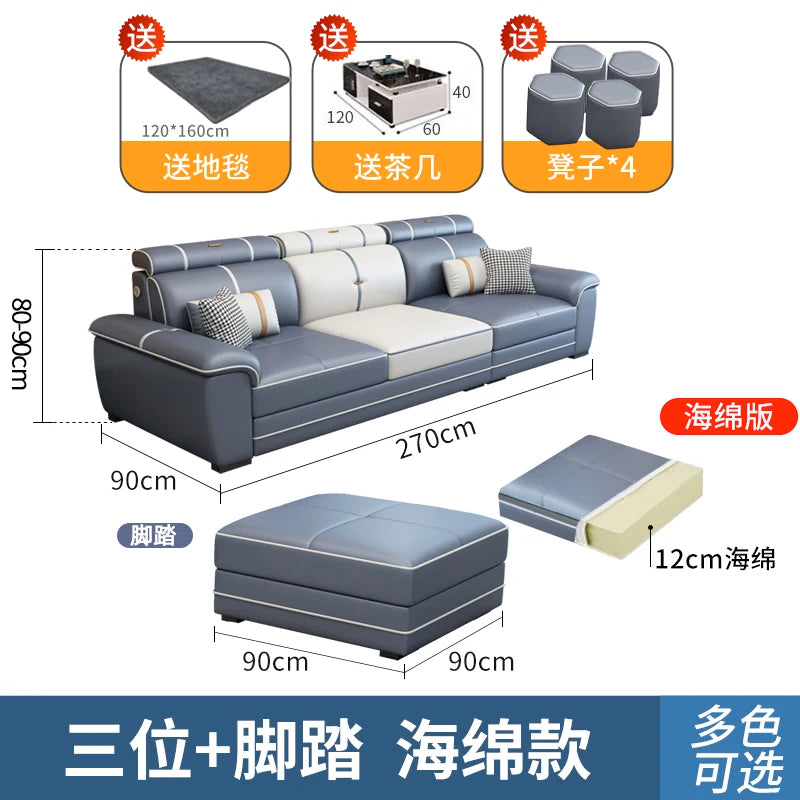 Italian Comfortable Sofas Adults Floor Designer Modern Sofa Living Room Leather Articulos Para El Hogar Home Accessories